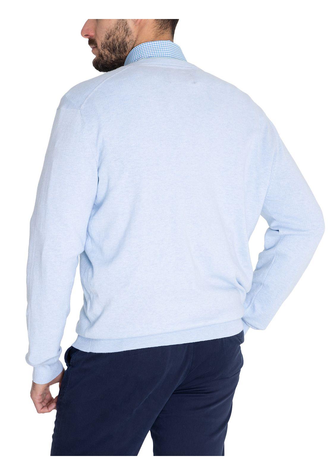 Chaleco Algodón Org Celeste Angri V Hombre -5