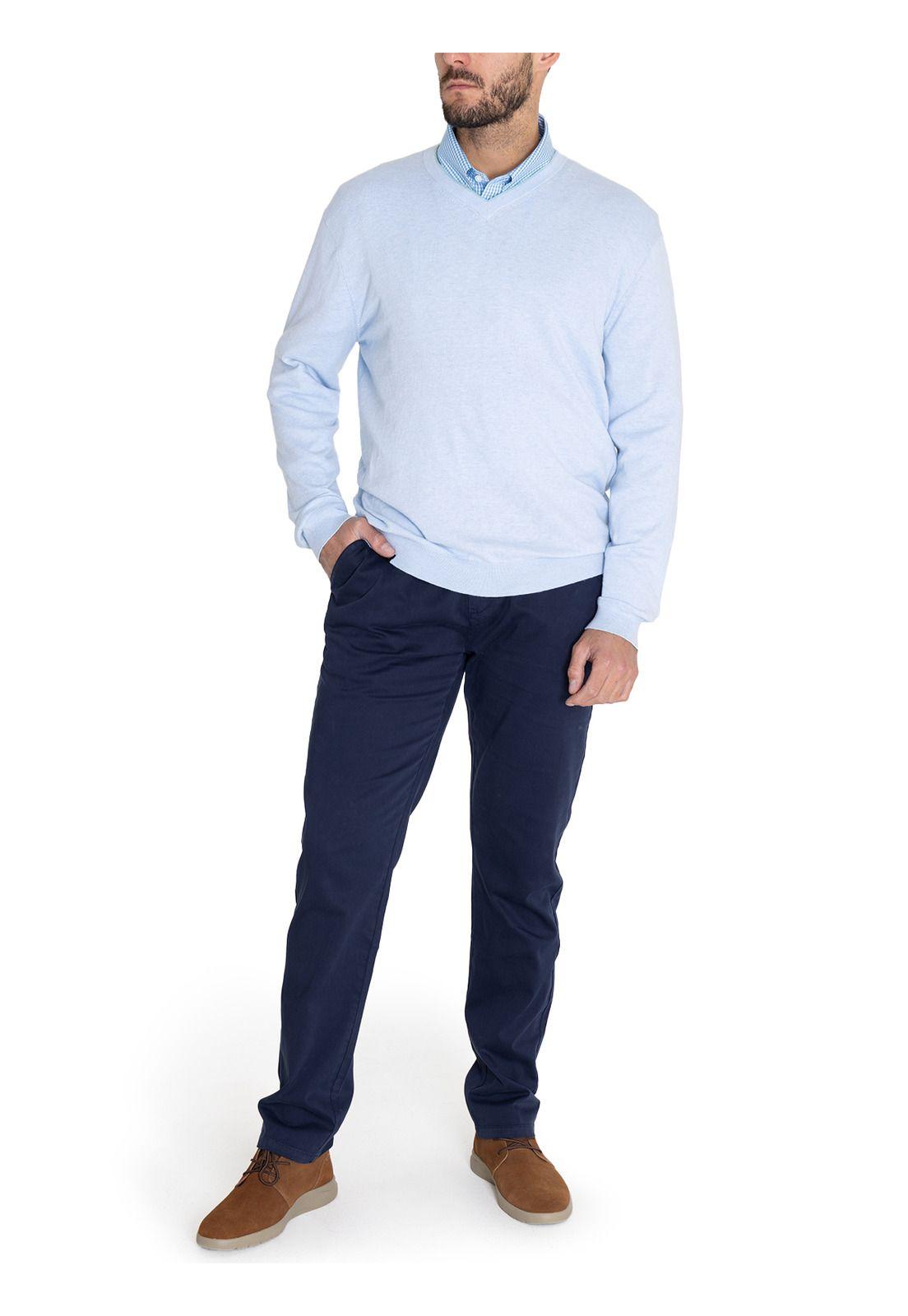 Chaleco Algodón Org Celeste Angri V Hombre -7