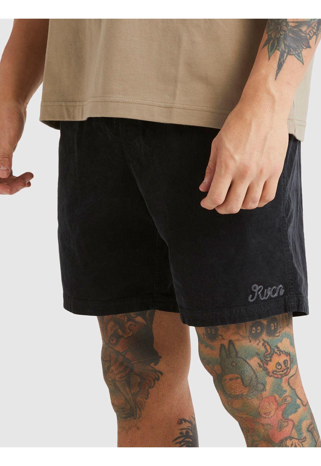 Short Hombre Escape Elastic Cotelé Negro-2