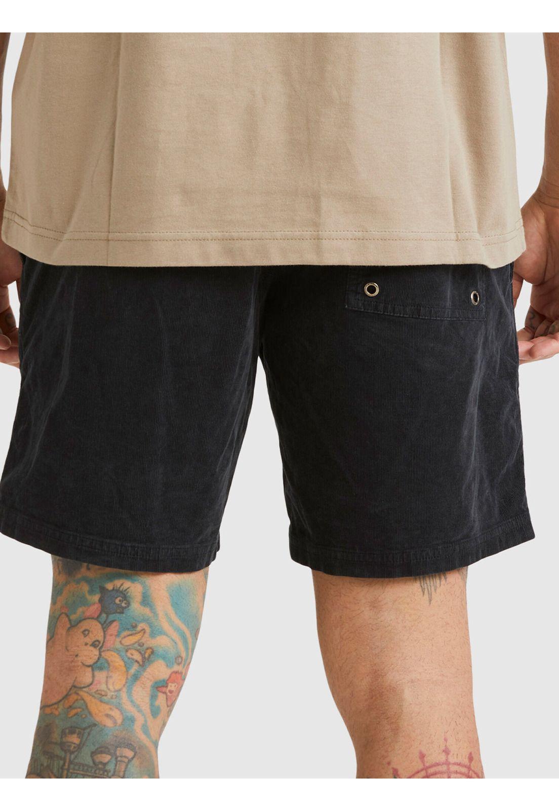 Short Hombre Escape Elastic Cotelé Negro-3