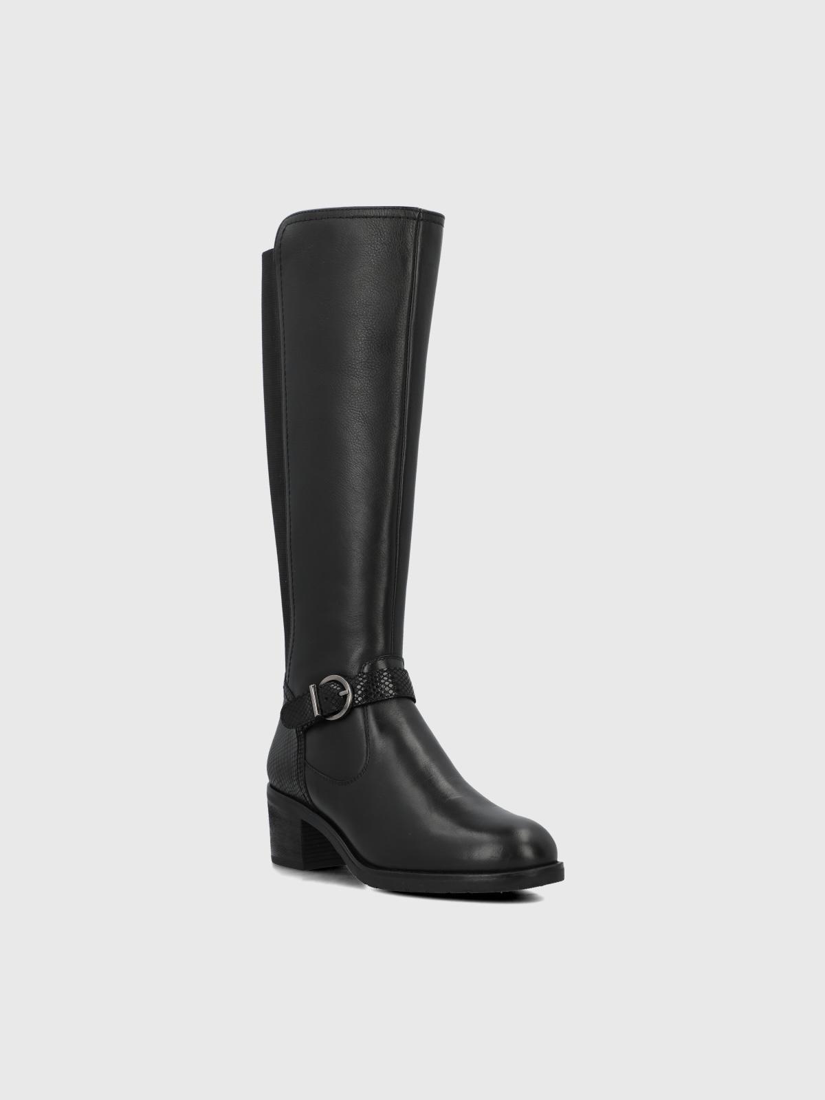 Bota Cuero Mujer Elsetet Negra-0