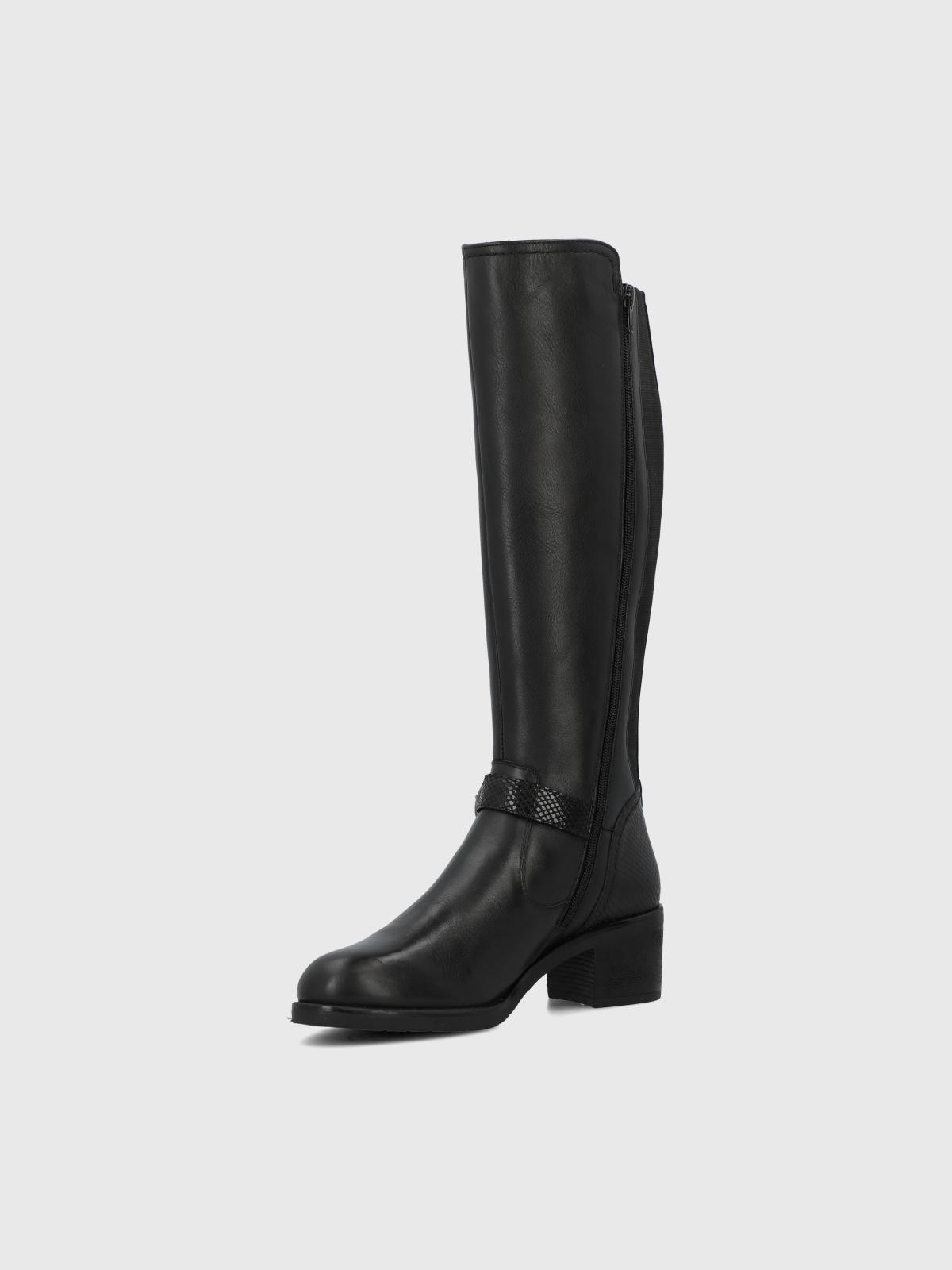 Bota Cuero Mujer Elsetet Negra-4