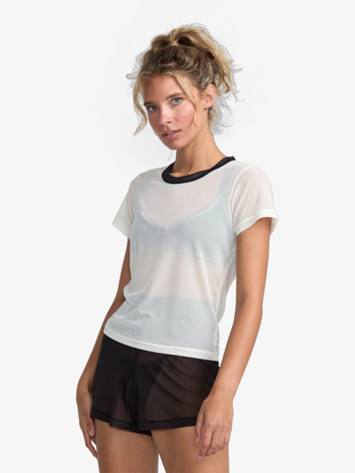Polera manga corta Mujer Aren Mesh Baby Blanco Rvca-4