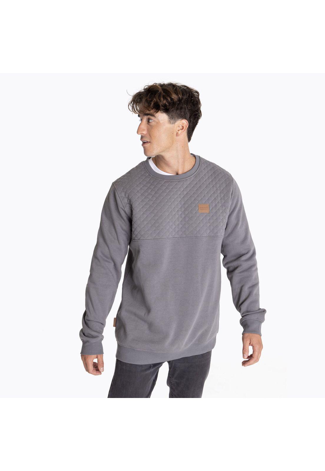 Poleron Hombre Quilt Crew Plomo-0