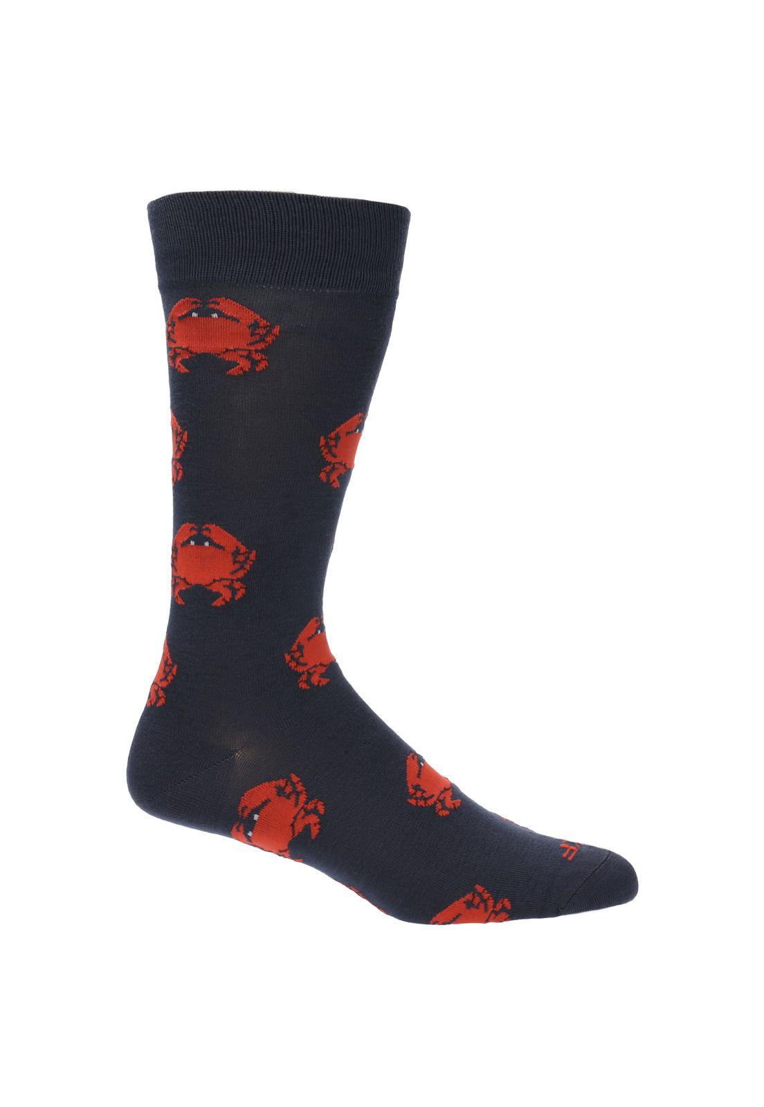 Calcetin Casual Rfv23H Crab Azul Hombre-0