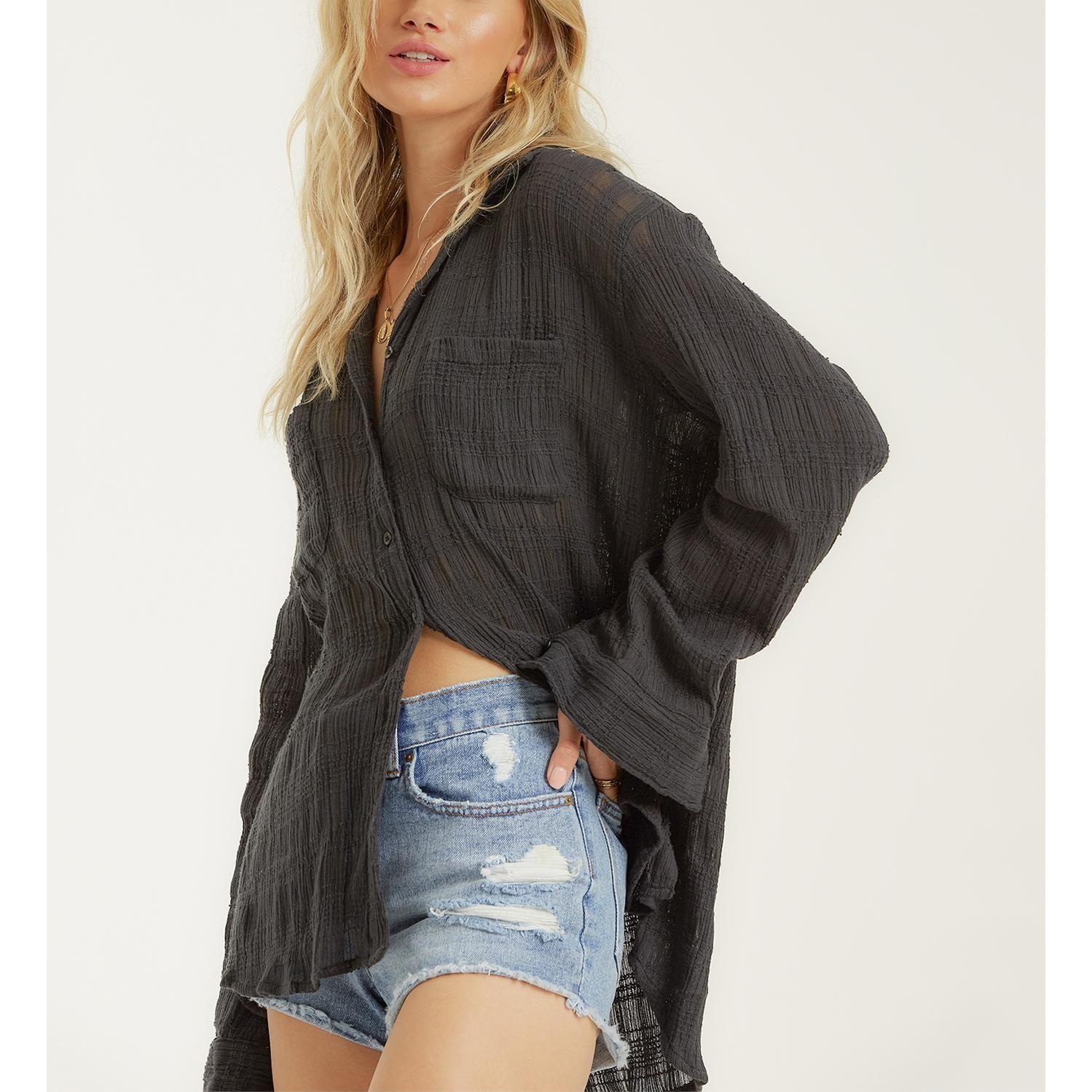 Blusa M/L  Easy Movin Negro Mujer-1