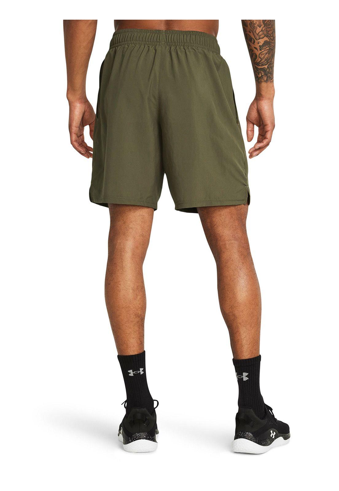 Shorts UA Woven Wordmark para Hombre Verde-1