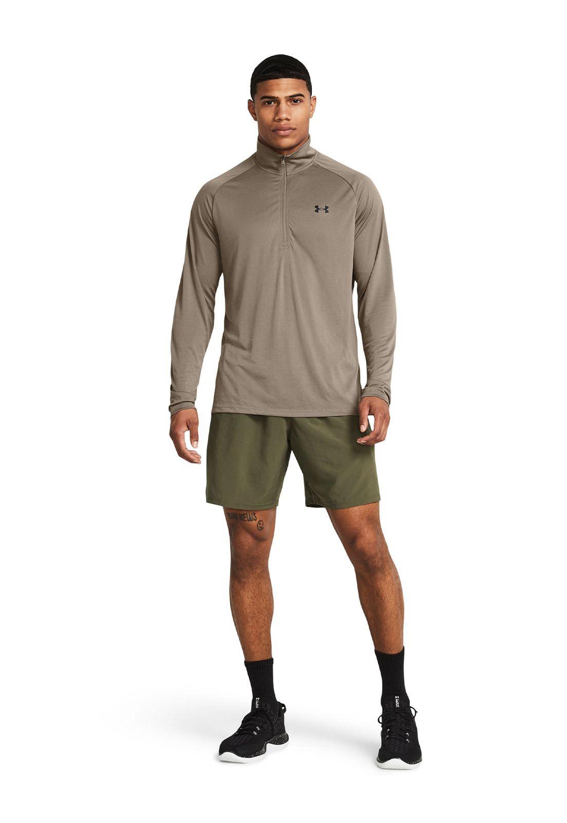 Shorts UA Woven Wordmark para Hombre Verde-3