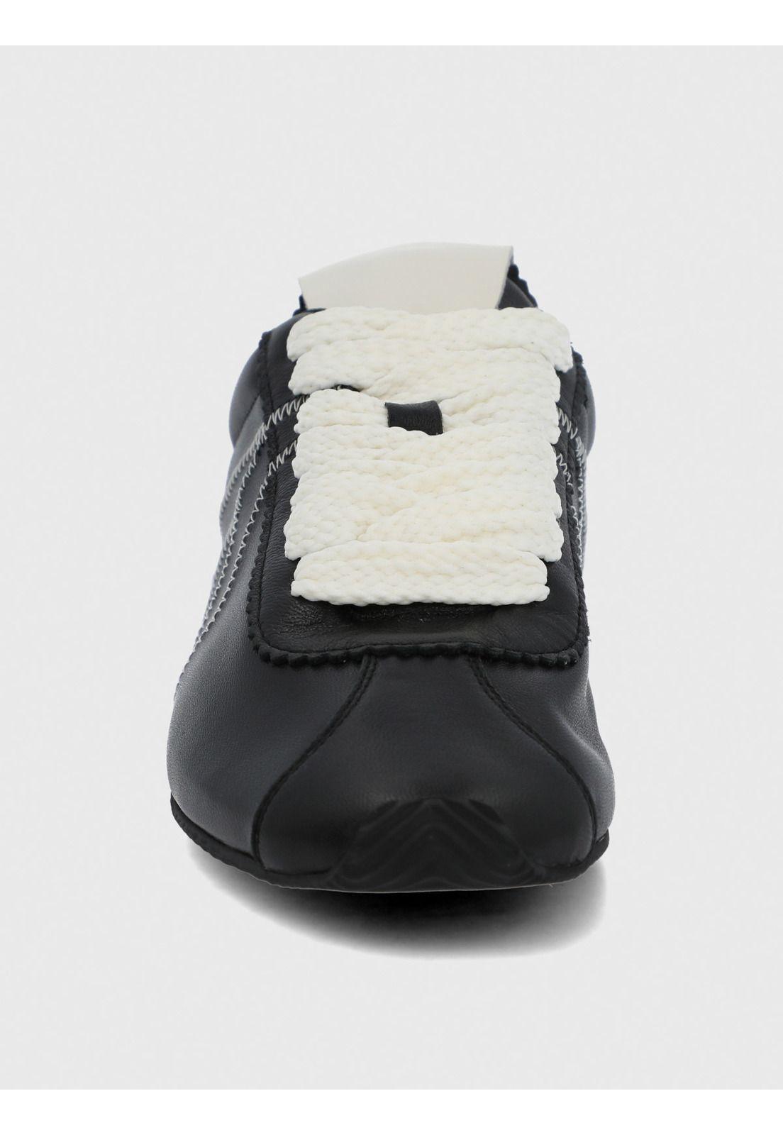 Zapatilla Cuero Mujer Bonik Negra-4