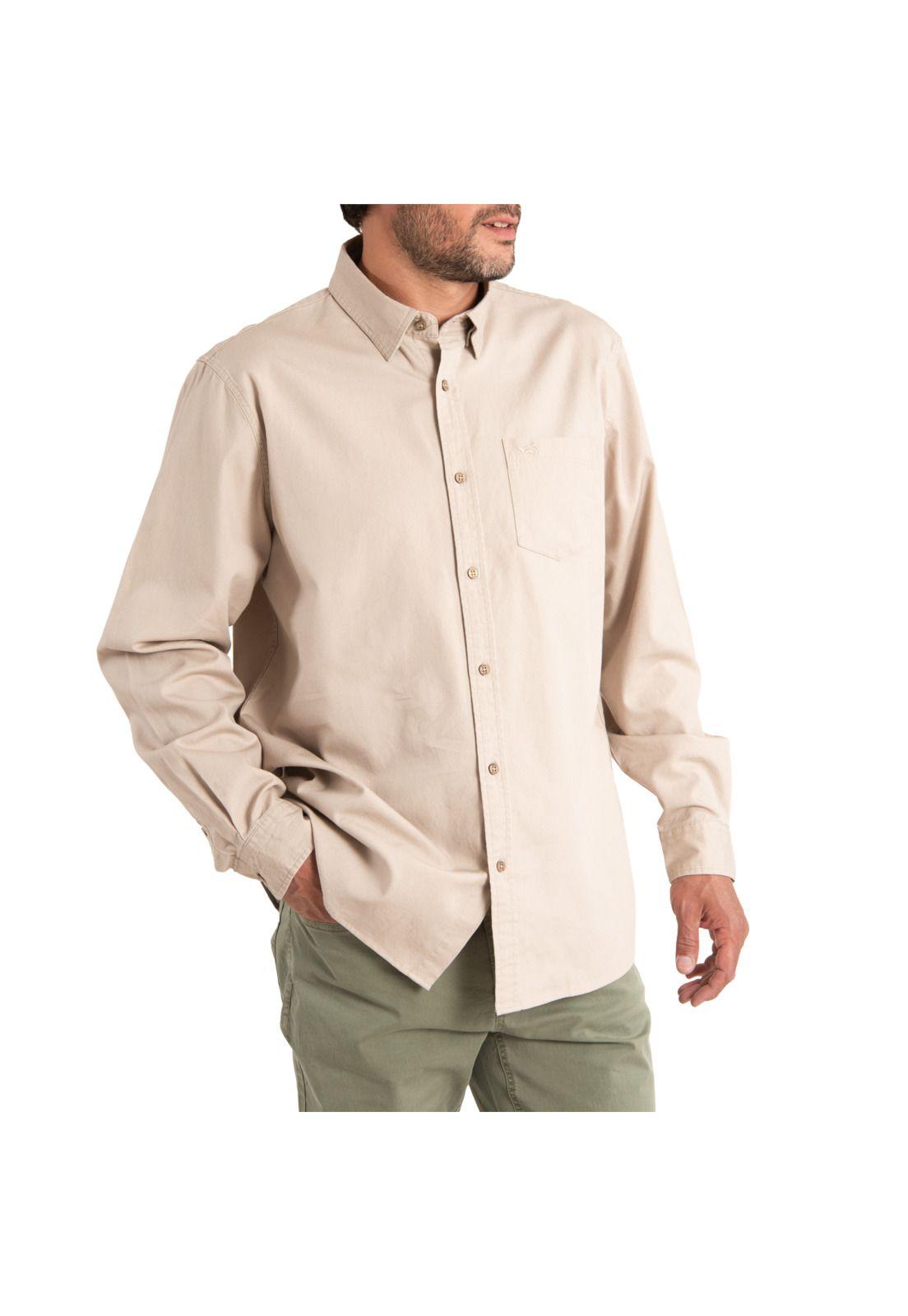 Camisa Hombre Algodón Orgánico Navarino Arena-0