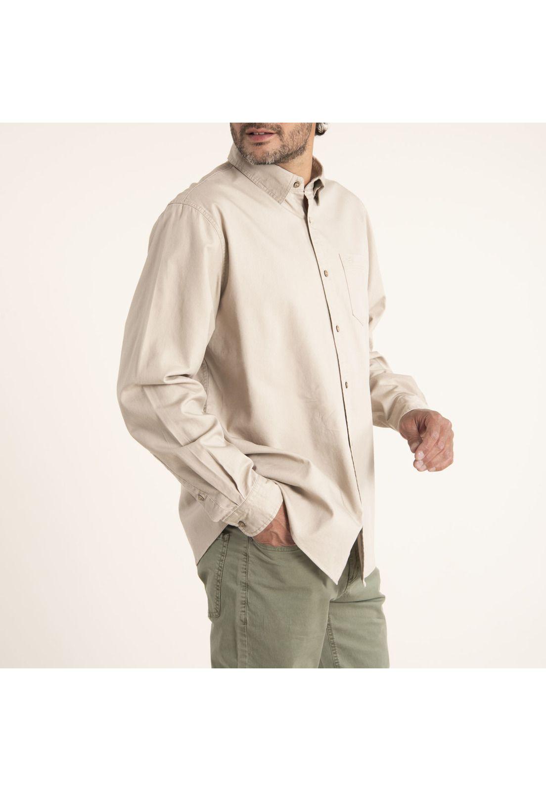 Camisa Hombre Algodón Orgánico Navarino Arena-2