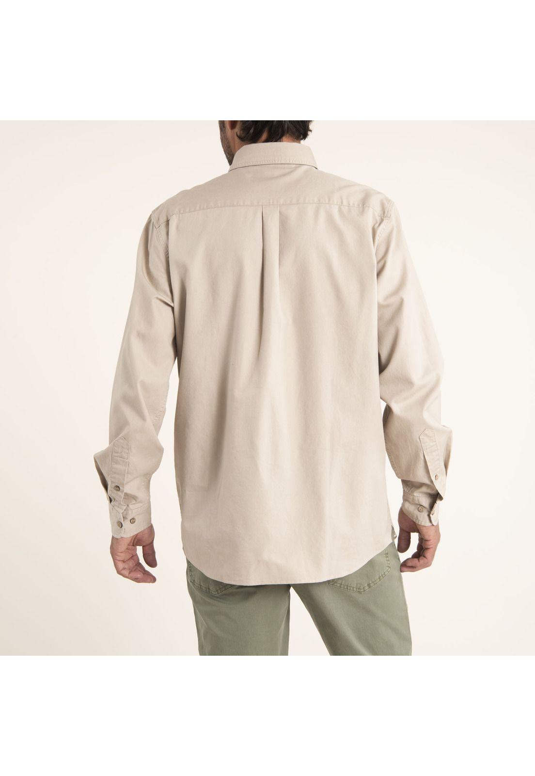 Camisa Hombre Algodón Orgánico Navarino Arena-3