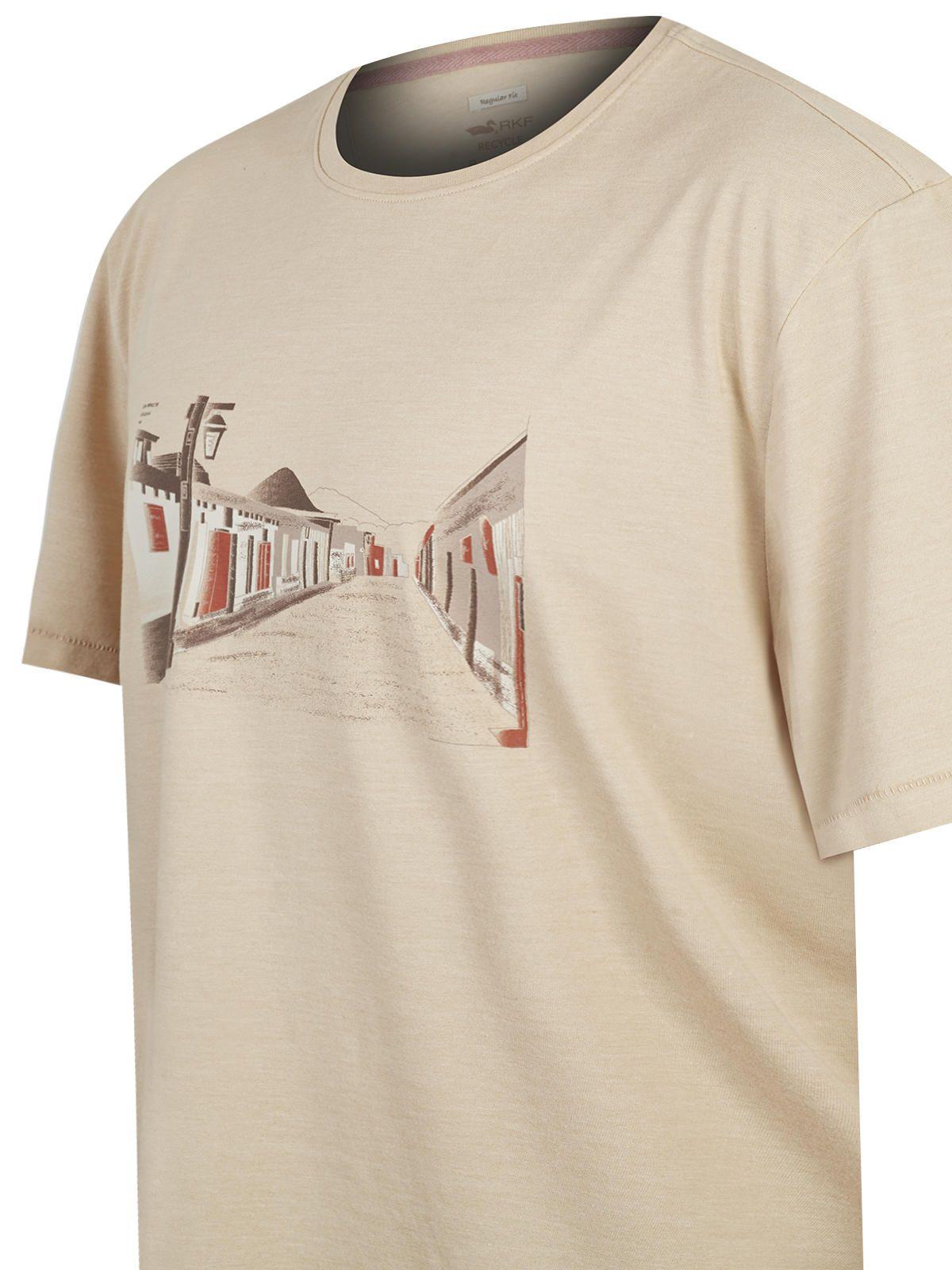 Polera Fibras Recicladas Hombre Places Beige-3