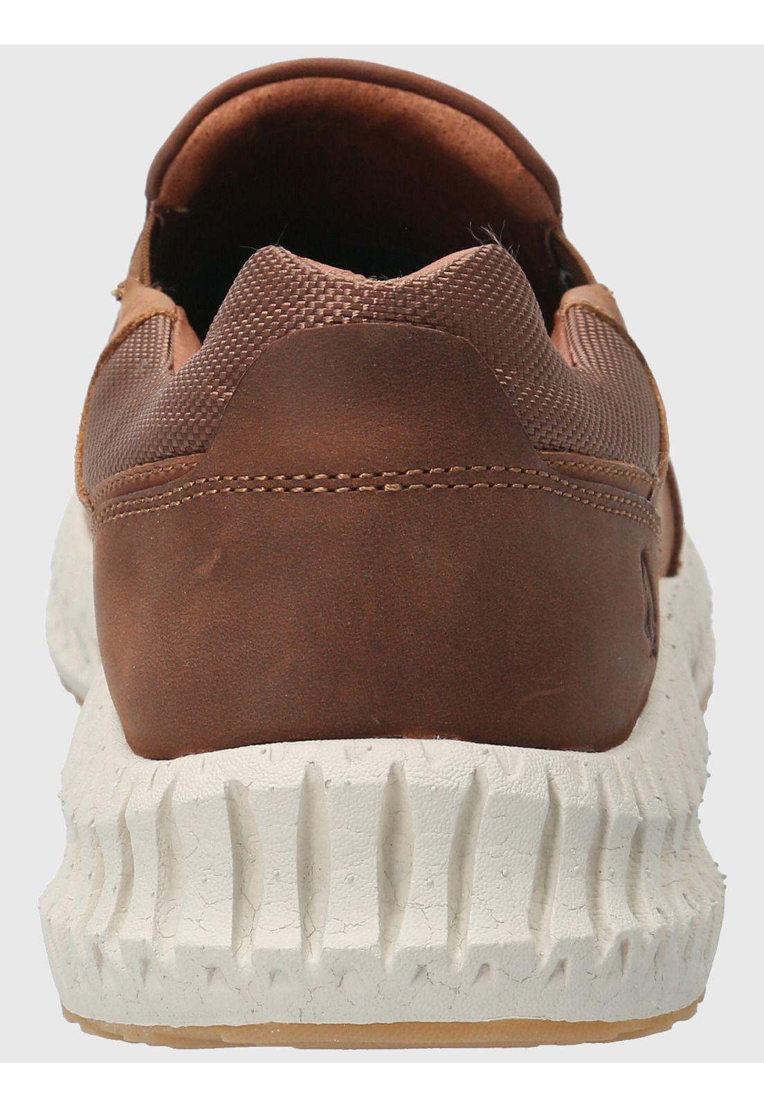 Slip On Cuero Hombre Spinal Up Café-6