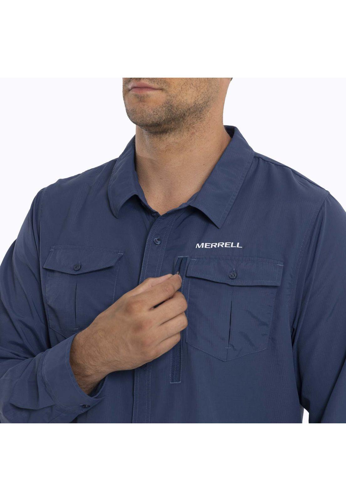Camisa Hombre Kuskov Merrell Azul-5