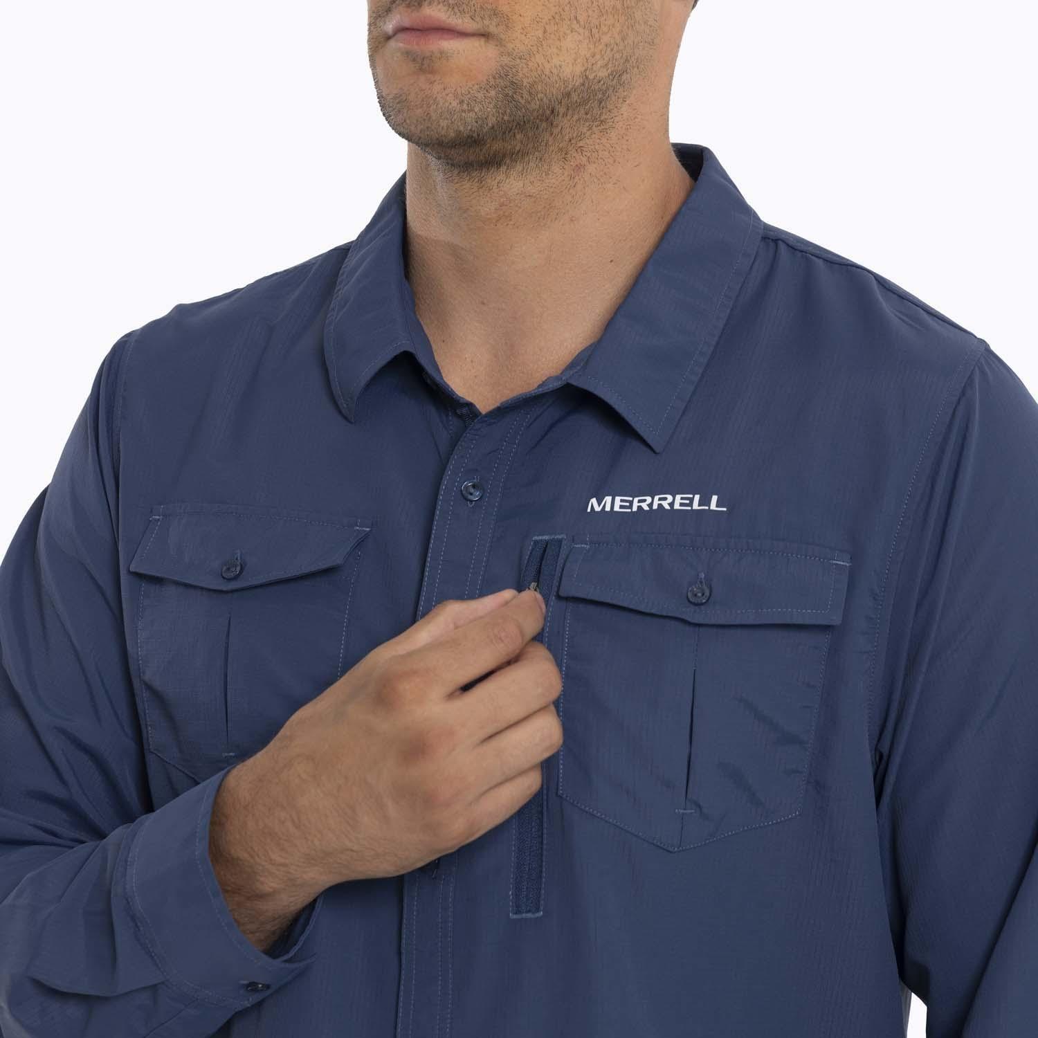 Camisa Hombre Kuskov Merrell Azul-5
