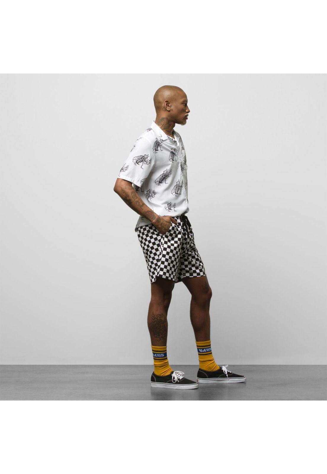 Short Hombre Range Relaxed Elastic Short Checker-1