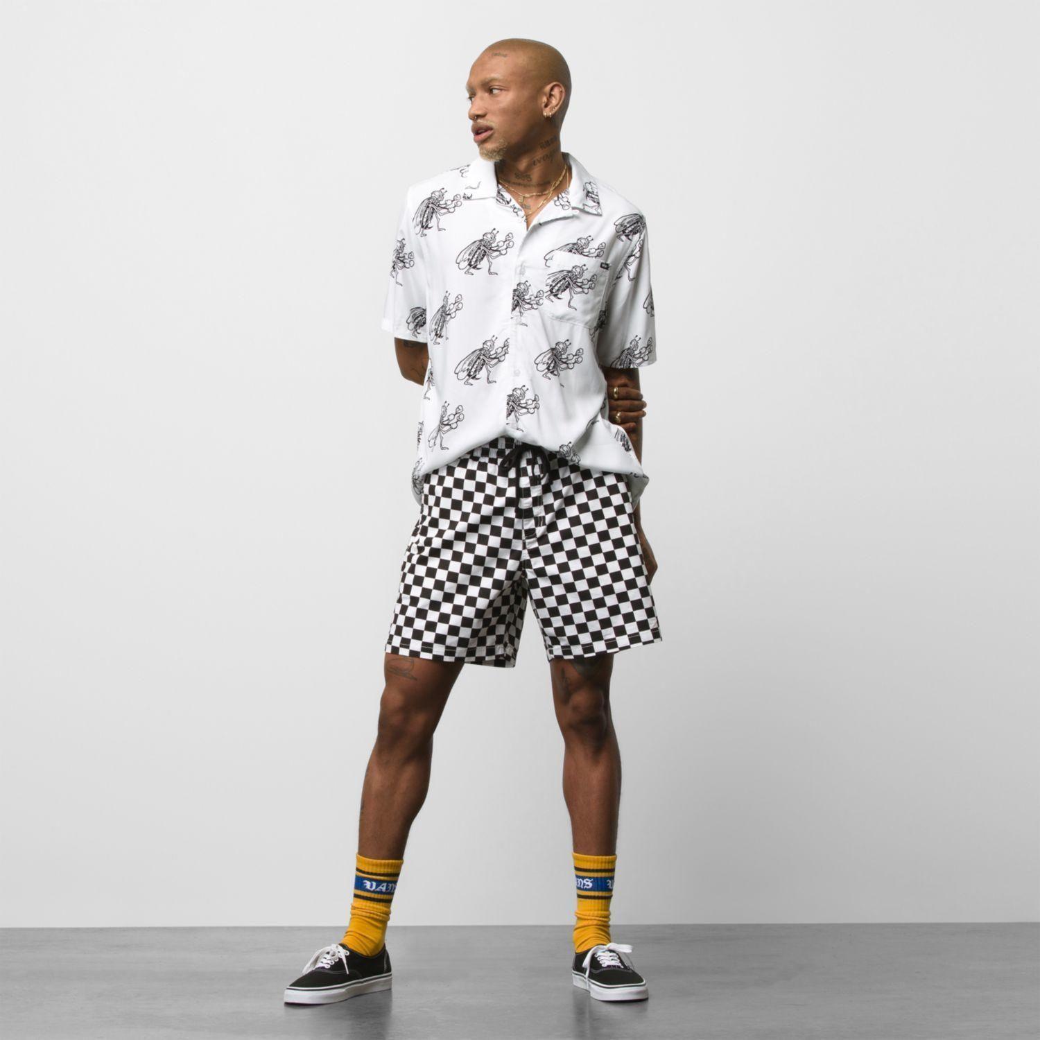 Short Hombre Range Relaxed Elastic Short Checker-0