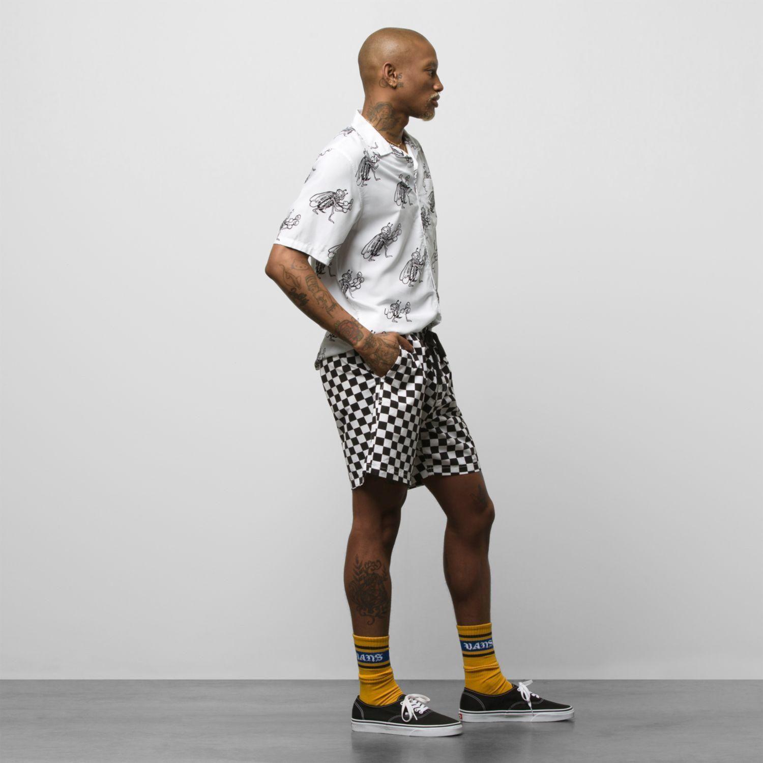 Short Hombre Range Relaxed Elastic Short Checker-1