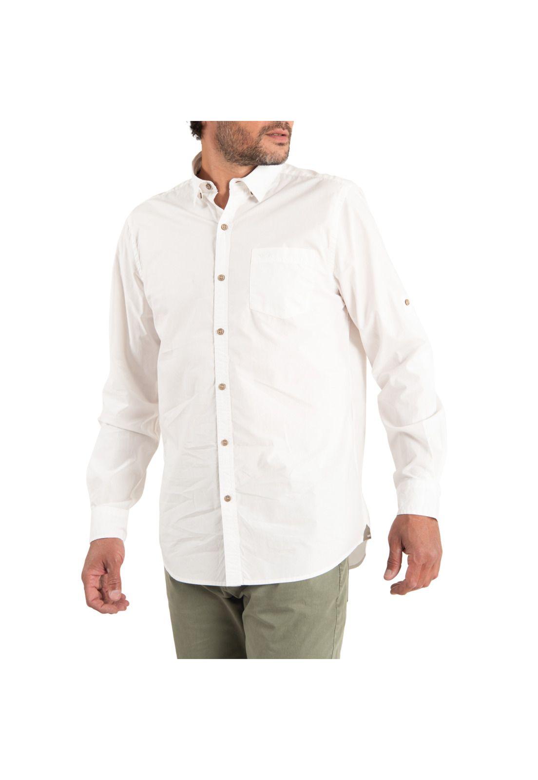 Camisa Hombre Algodón Orgánico Galiton Blanco-0