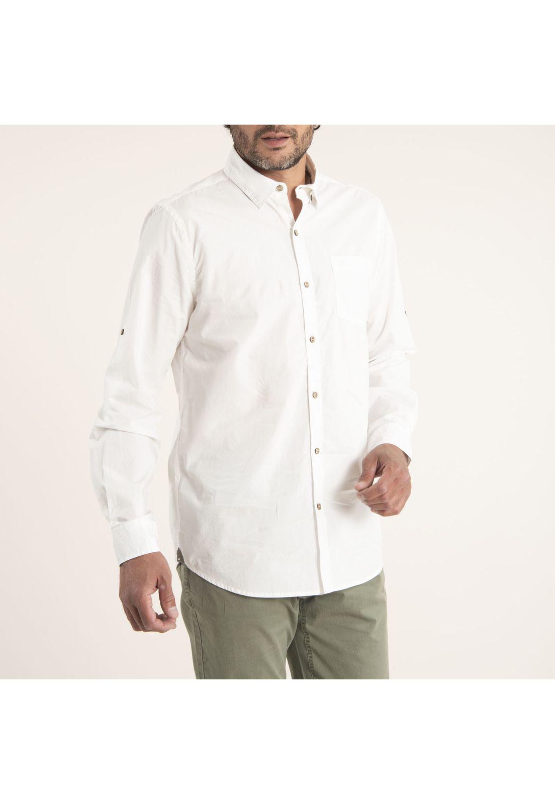 Camisa Hombre Algodón Orgánico Galiton Blanco-2