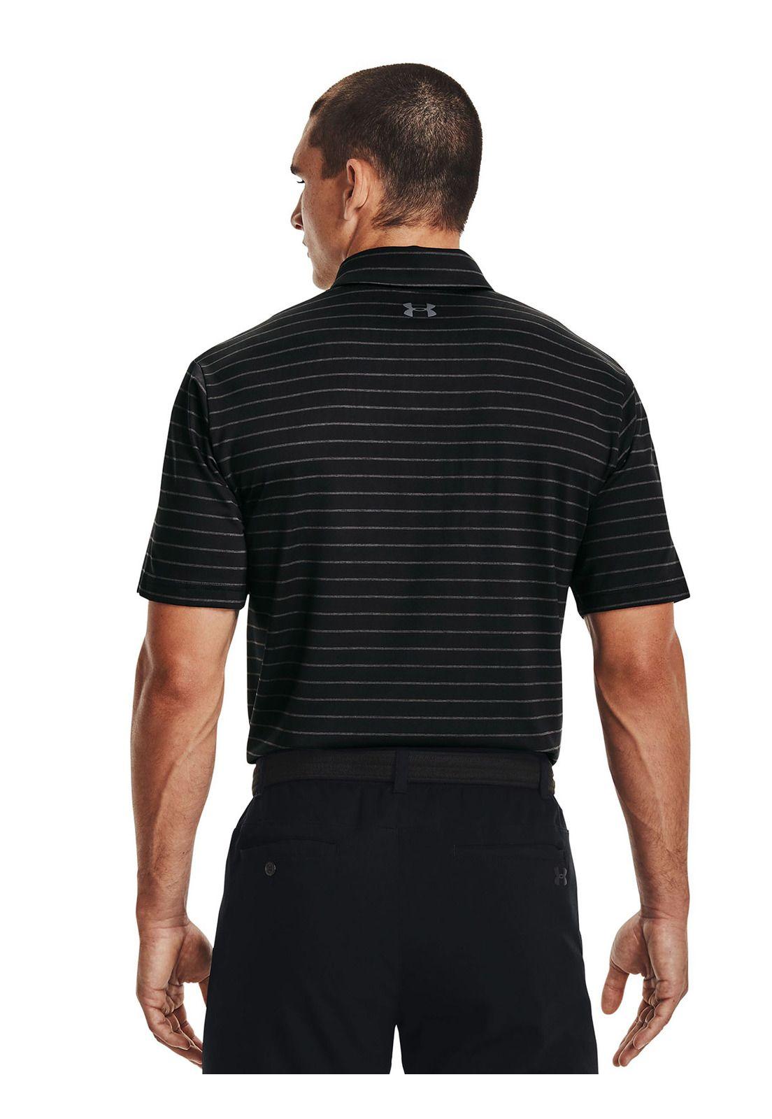 Polo Manga Corta UA Playoff Hombre Negro-4
