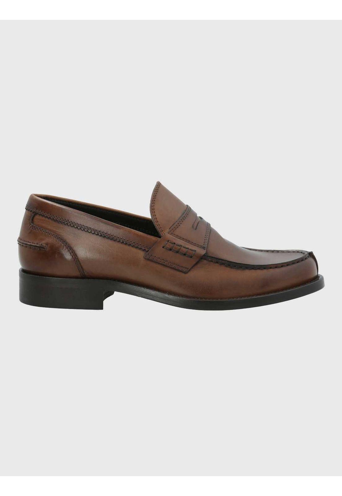 Mocasin Italiano Hombre Cuero Café-1