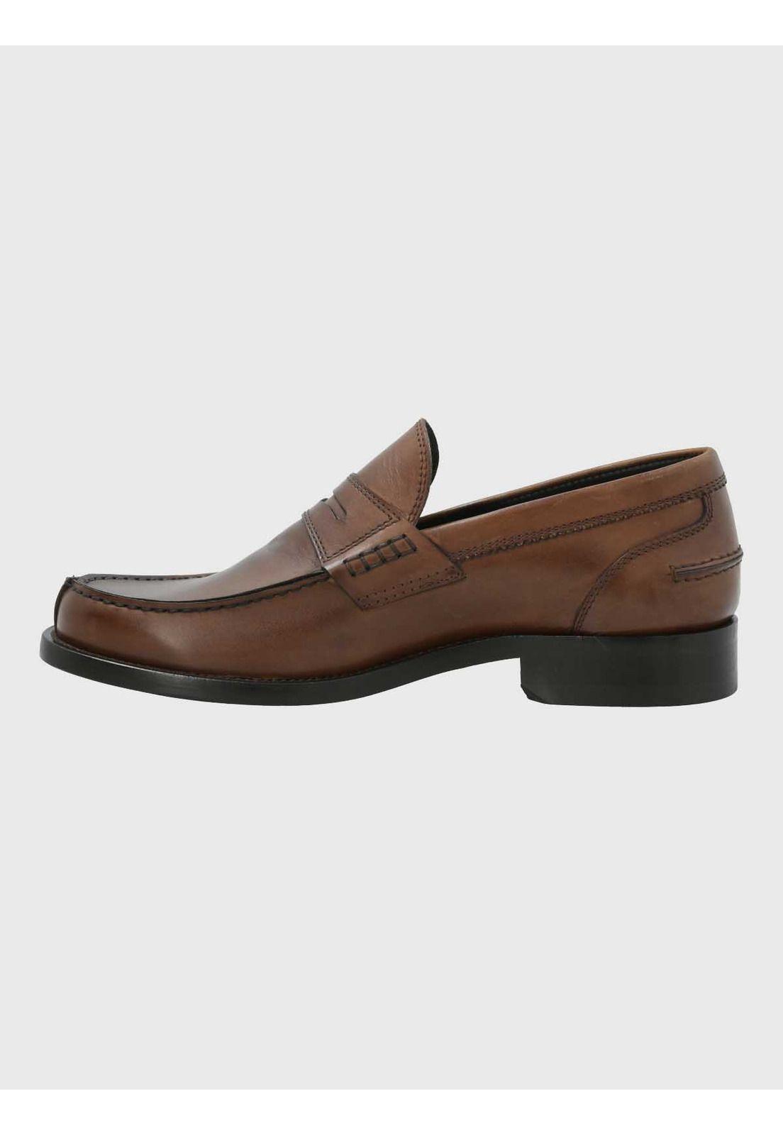 Mocasin Italiano Hombre Cuero Café-5