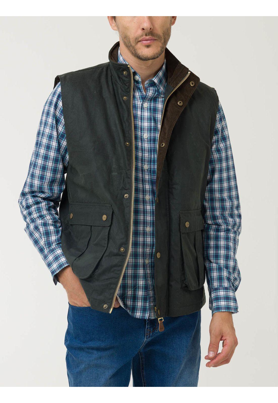 Chaqueta Algodón Encerado Hombre WAX Verde-4