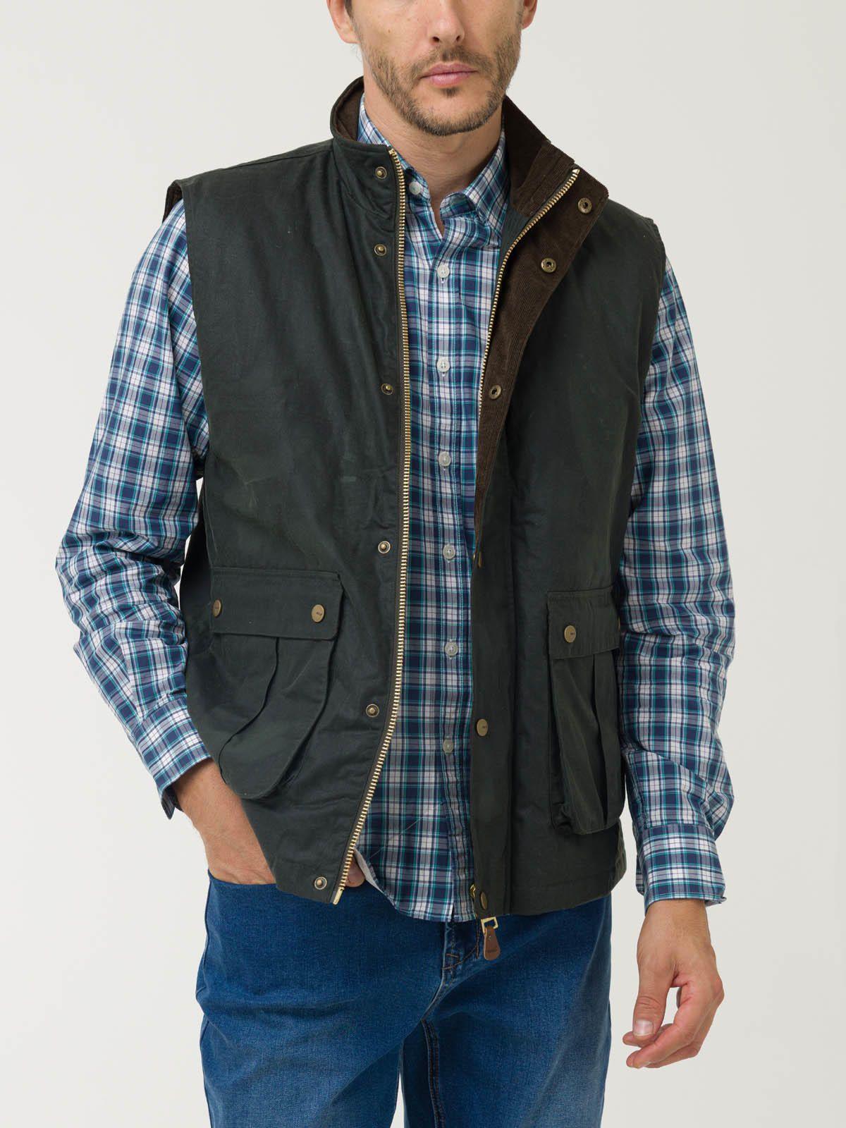 Chaqueta Algodón Encerado Hombre WAX Verde-4