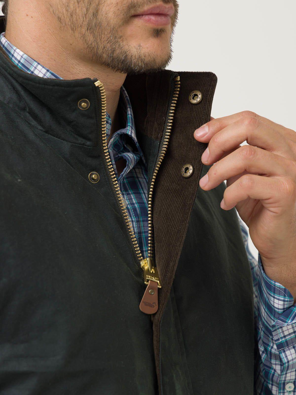 Chaqueta Algodón Encerado Hombre WAX Verde-6