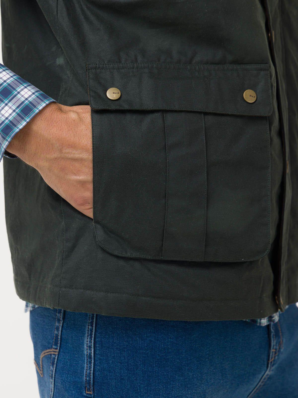 Chaqueta Algodón Encerado Hombre WAX Verde-7