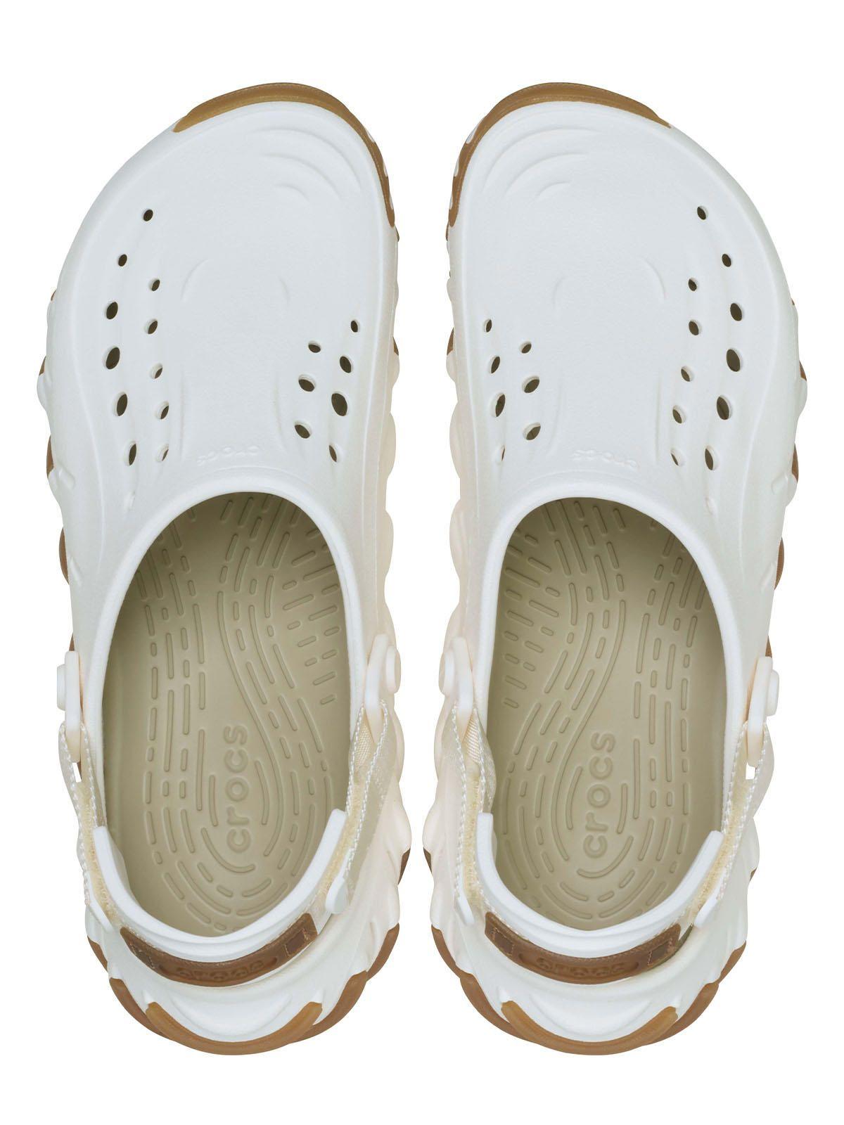 Zueco Crocs Hombre Echo Clog Blanco Con Café-4