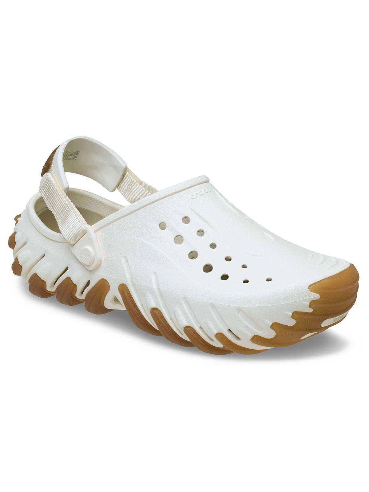 Zueco Crocs Hombre Echo Clog Blanco Con Café-6