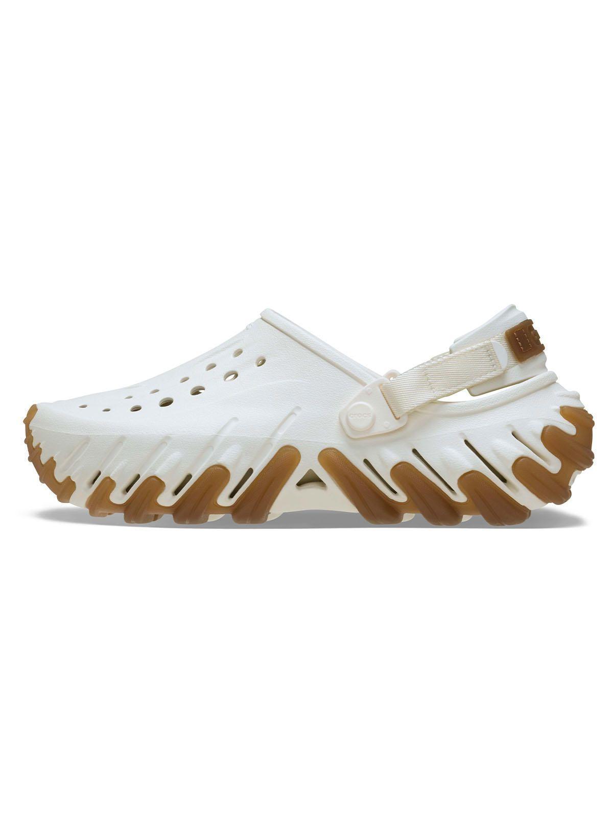 Zueco Crocs Hombre Echo Clog Blanco Con Café-1