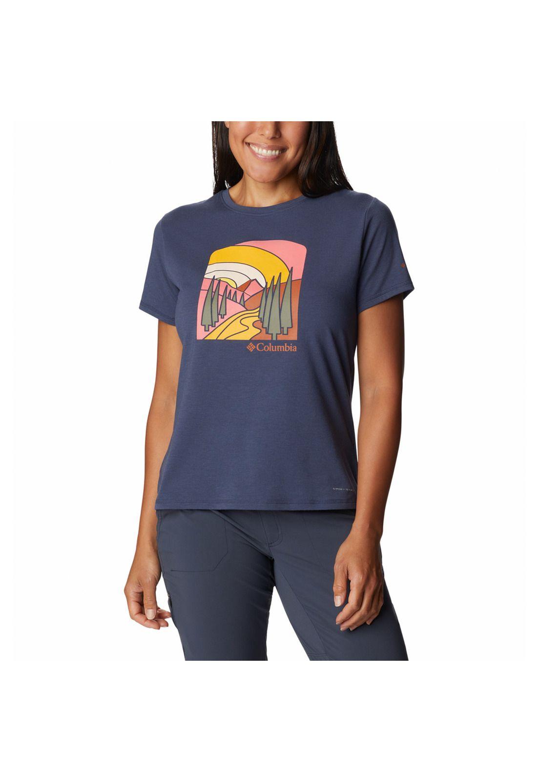 Polera M/C Mujer Sun Trek Graphic Tee Azul-0