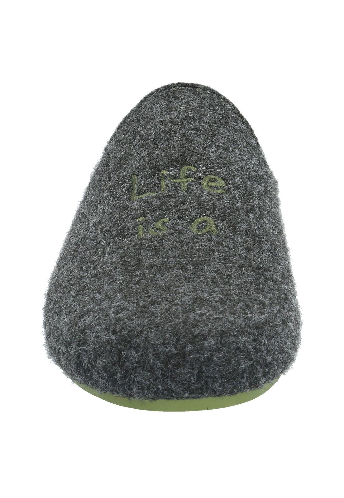 Pantufla Unisex Rkf Slipper Life Gris-3