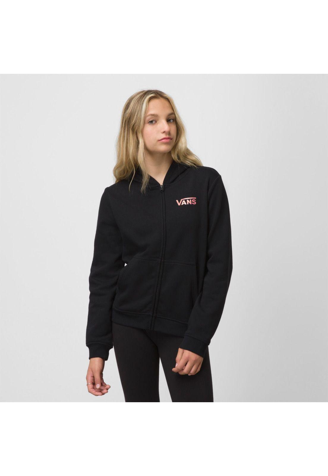 Polerón Little Lizzie Zip Hoodie (5-12 Años) Negro Niño-1