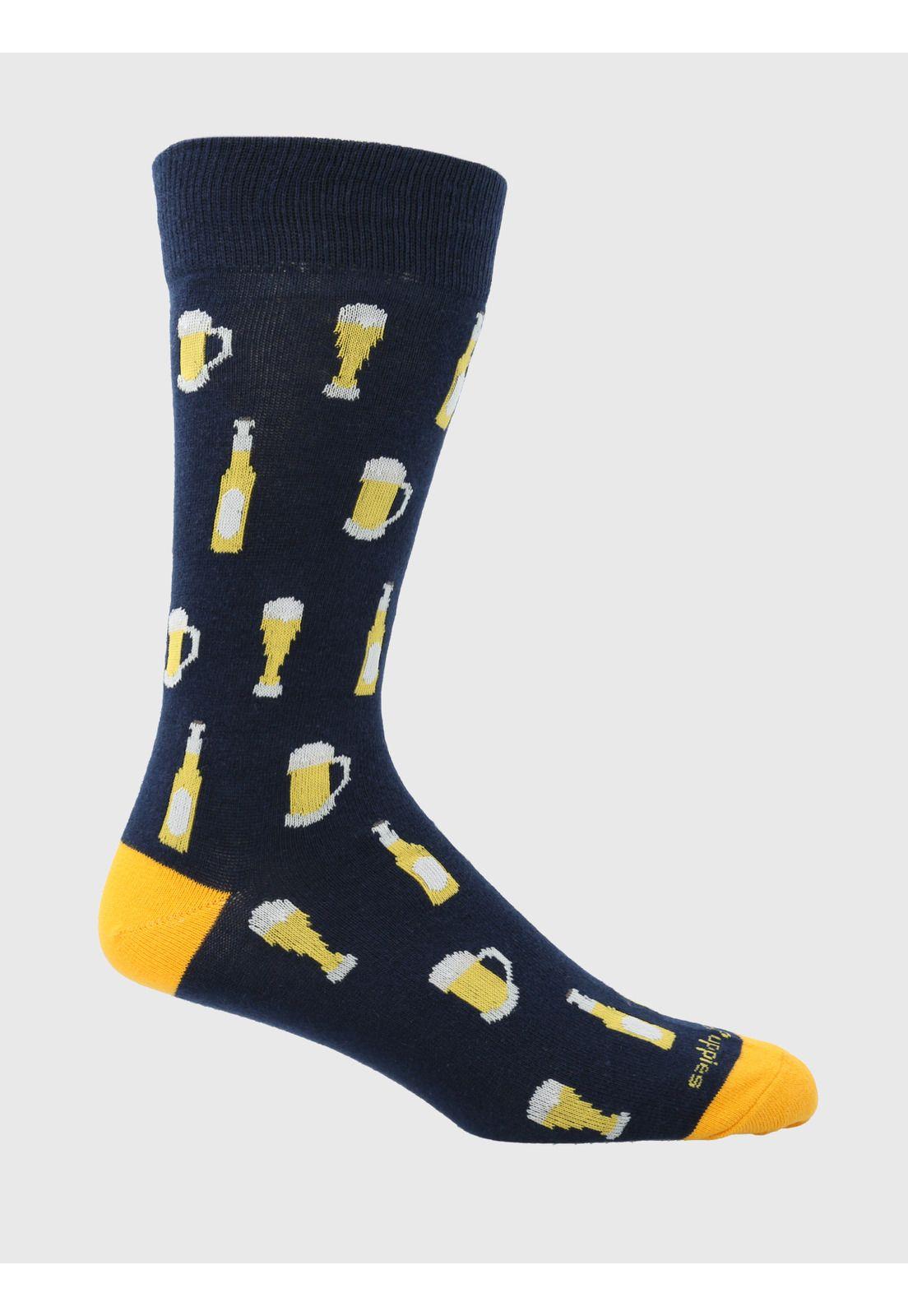 Calcetin Azul Oscuro Beer Hombre-0