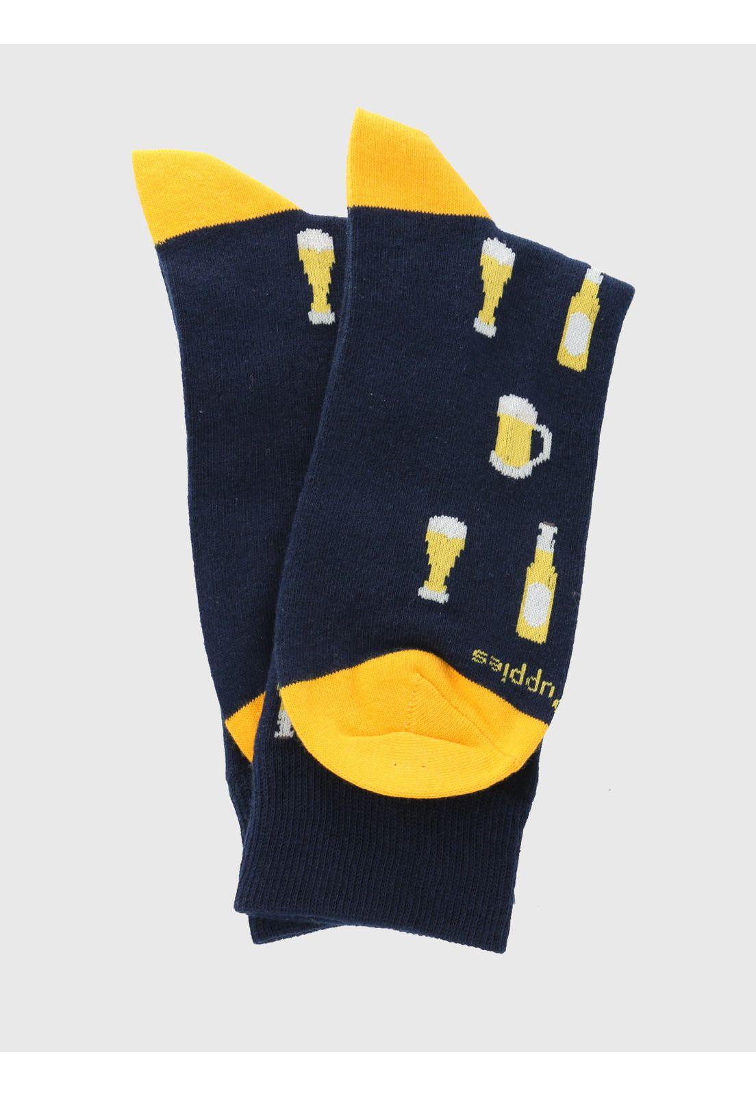 Calcetin Azul Oscuro Beer Hombre-2