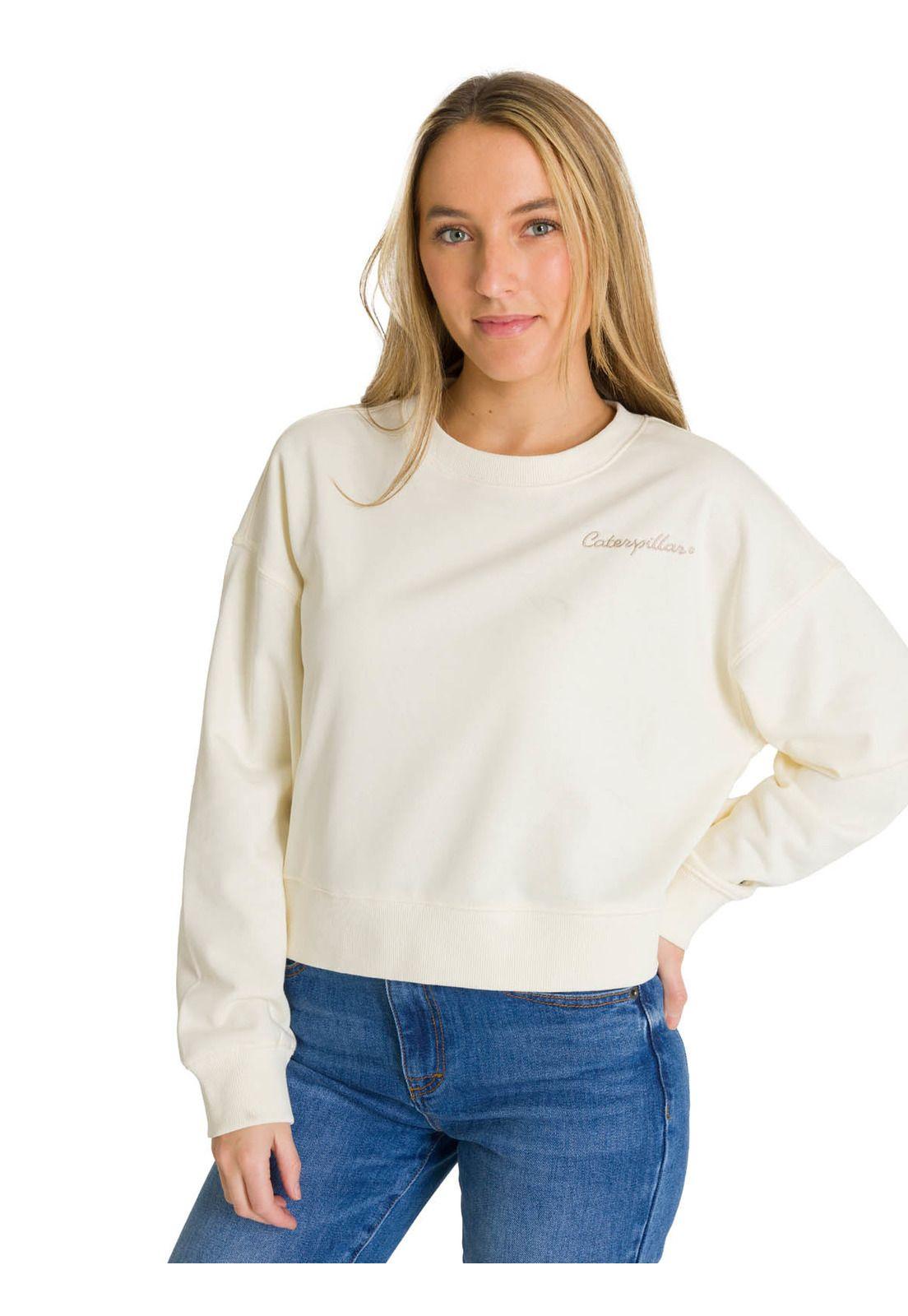 Polerón Full Zip Mujer Relaxed French Terry Blanco-0