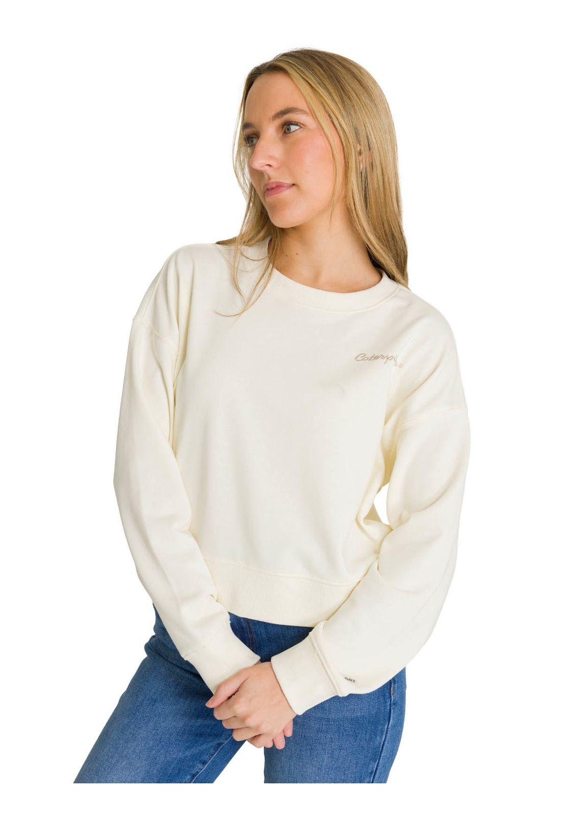 Polerón Full Zip Mujer Relaxed French Terry Blanco-1