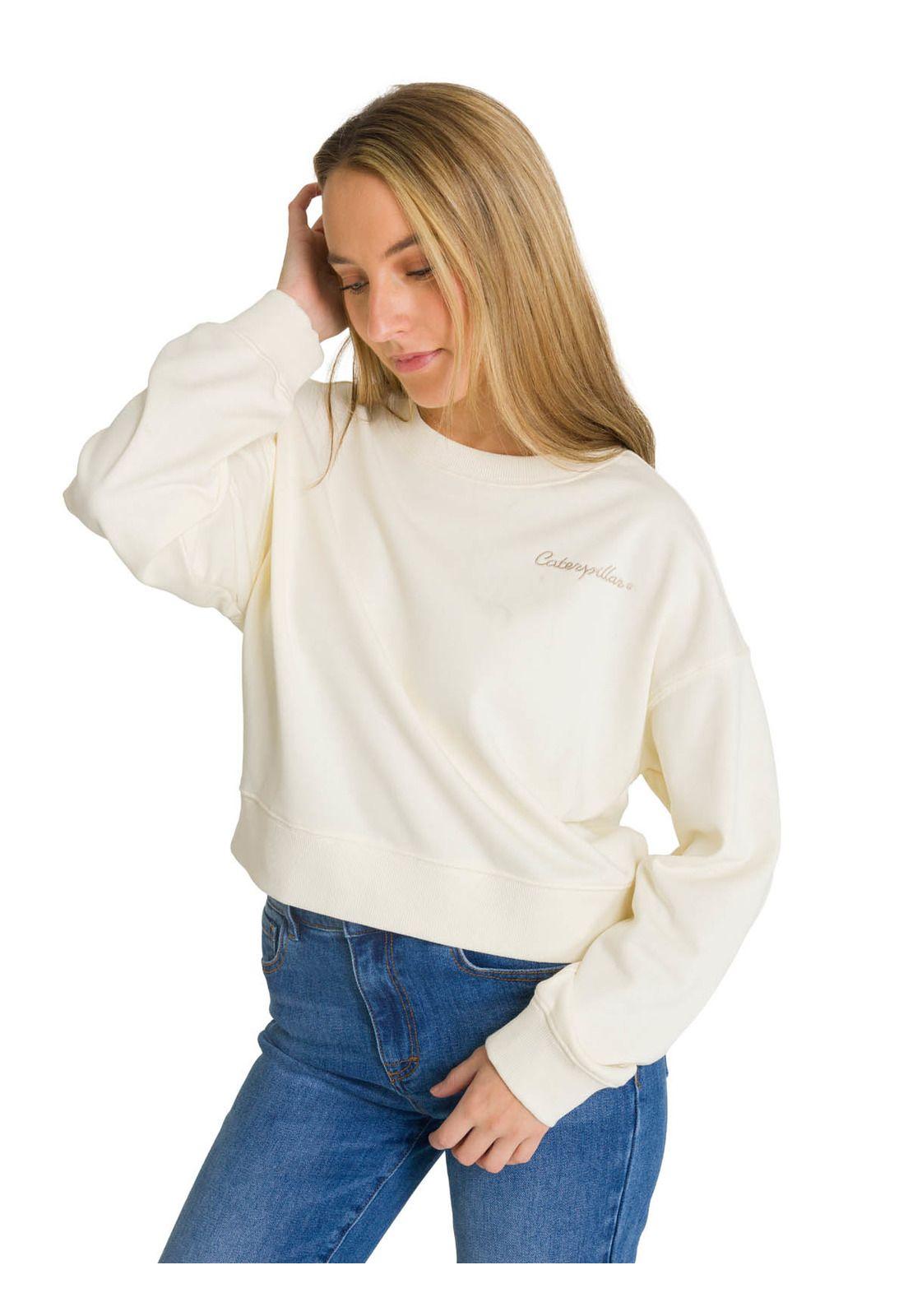 Polerón Full Zip Mujer Relaxed French Terry Blanco-3