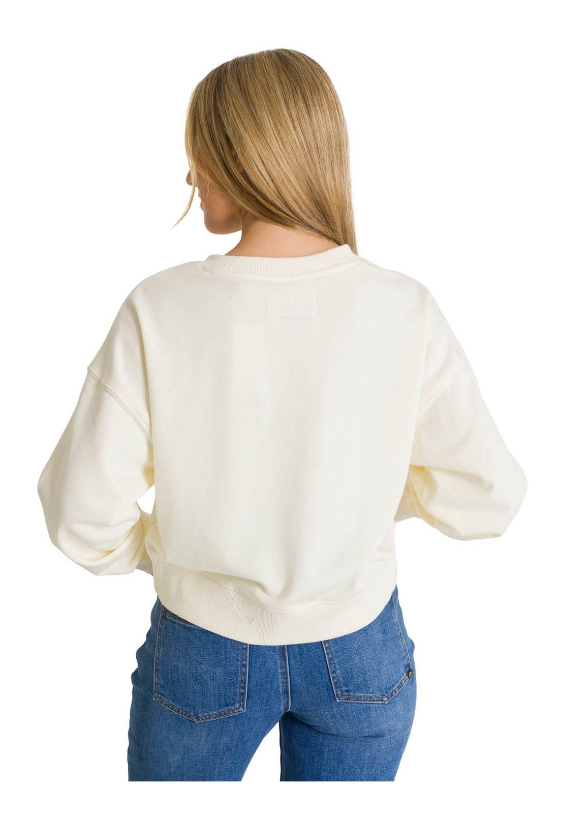 Polerón Full Zip Mujer Relaxed French Terry Blanco-4