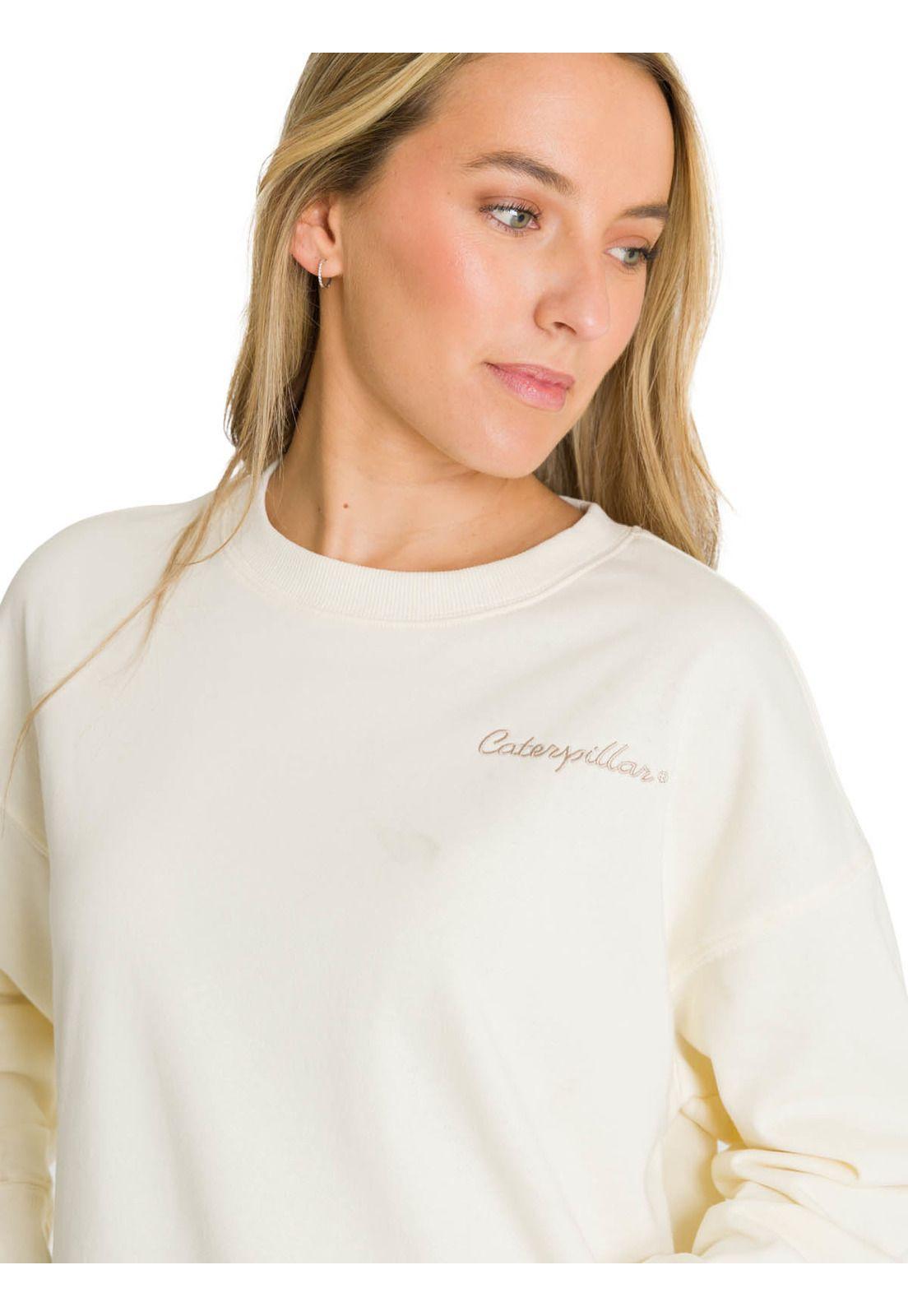 Polerón Full Zip Mujer Relaxed French Terry Blanco-5