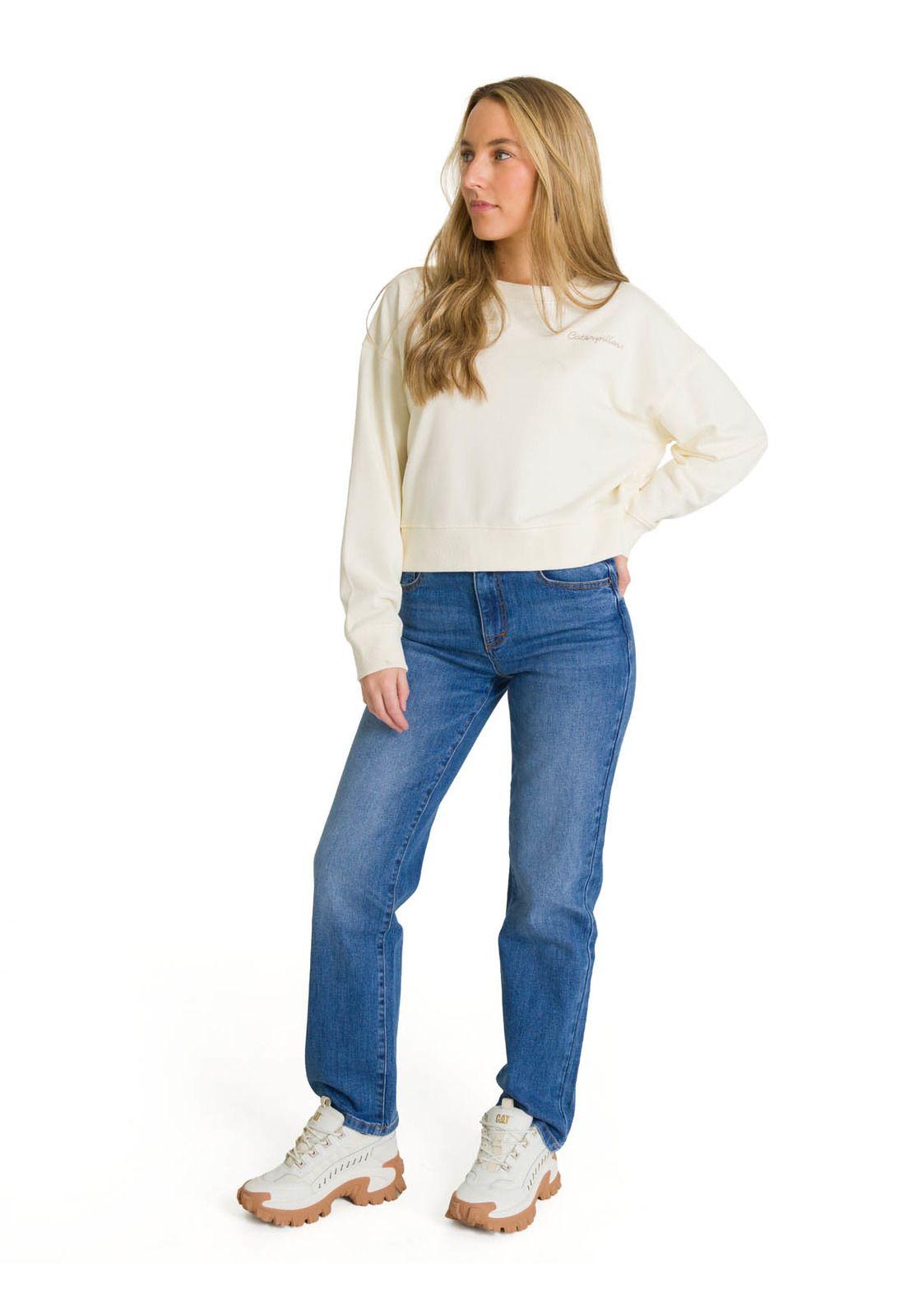 Polerón Full Zip Mujer Relaxed French Terry Blanco-6