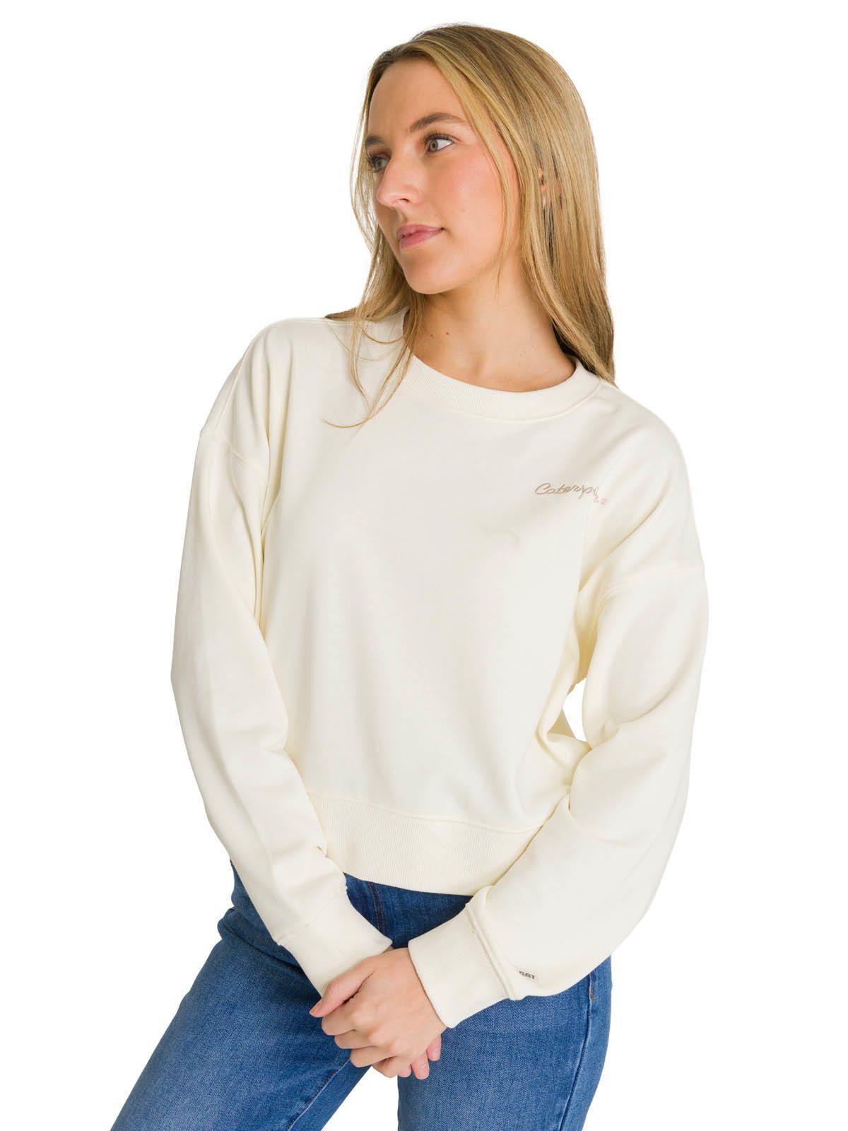Polerón Full Zip Mujer Relaxed French Terry Blanco-1