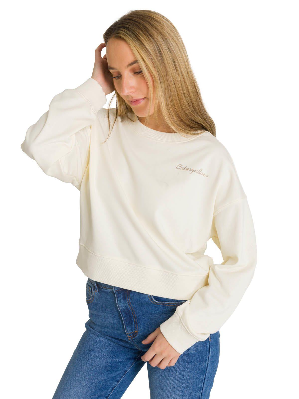 Polerón Full Zip Mujer Relaxed French Terry Blanco-3