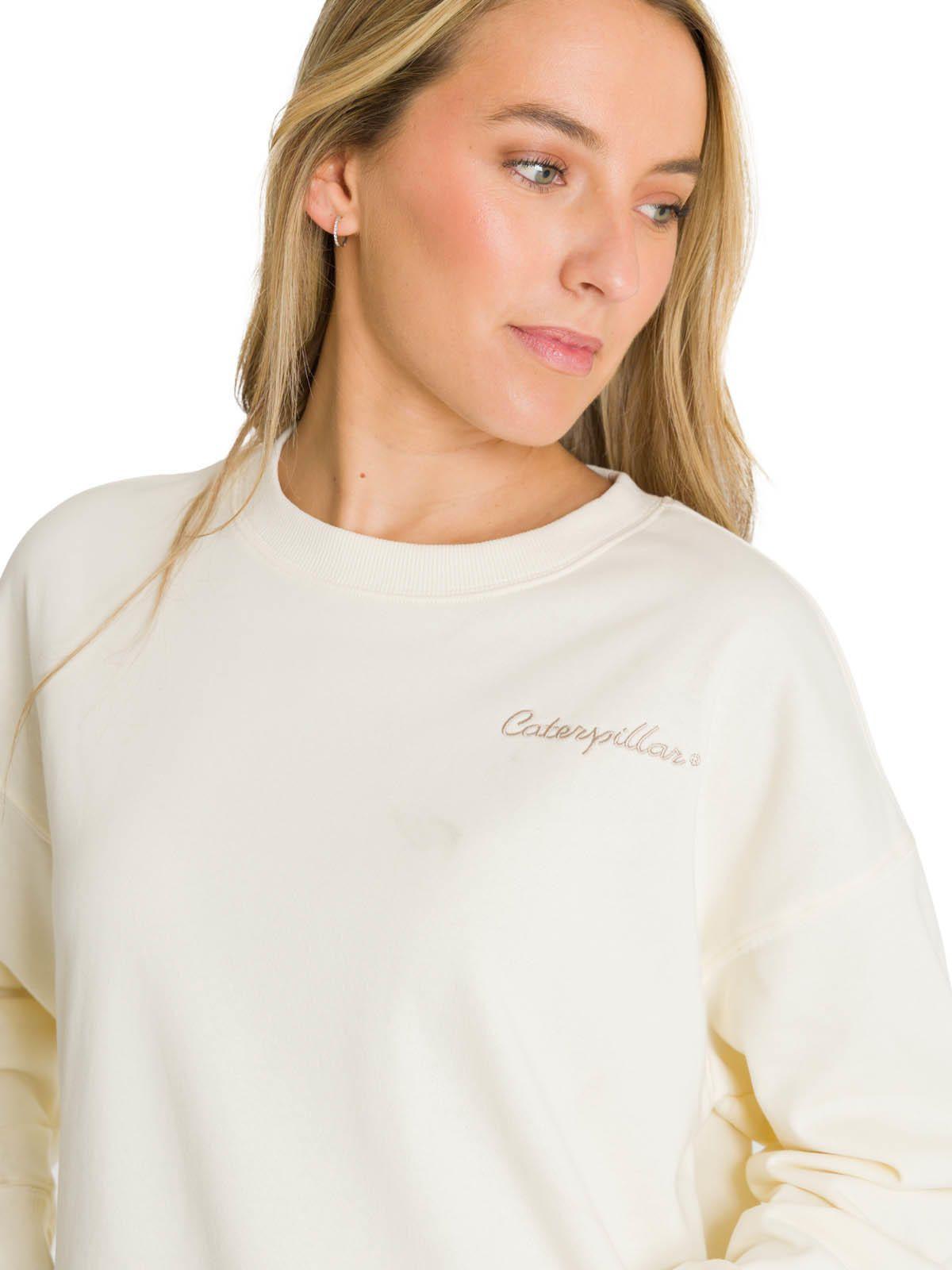 Polerón Full Zip Mujer Relaxed French Terry Blanco-5