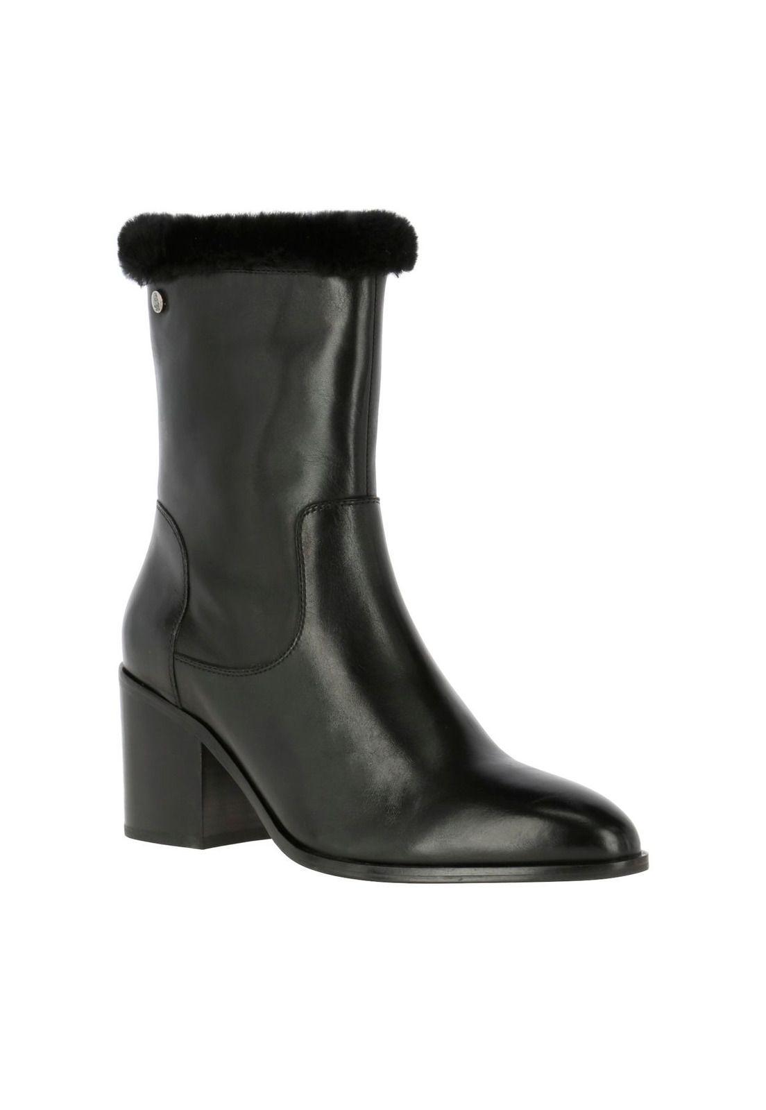 Botin Cuero Mujer Uma Negro-0